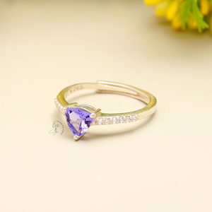 Bague de fiançailles pour femme en argent sterling massif 925 personnalisée avec pierre précieuse saphir bleu tanzanite pierre de naissance pour les mariages - Product Image 4