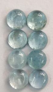 Cabujón redondo de Aguamarina natural de 9mm-Aguamarina suelta Calidad AAA - Product Image 3