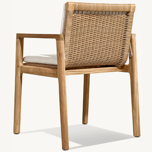 Chaise en teck écologique à prix avantageux, style moderne avec accoudoirs en rotin pour une personne, utilisation en extérieur - Product Image 5