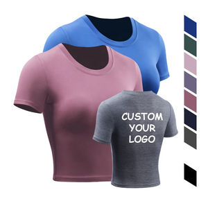 Camisetas de mujer con cuello redondo personalizadas de alta calidad para mujer, ropa informal a medida con tendencia superior, camisetas con cuello redondo para mujer - Product Image 2