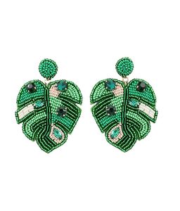 Boucles d'oreilles brodées de perles de graines rouges de qualité supérieure, design Beat, pour filles, en provenance d'Inde - Product Image 2