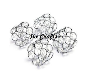 Crystal And Metal Silver Color Napkin <b>Ring</b> Customized Size And Shape Napkin <b>Ring</b> <b>For</b> Wedding Table Top Use - Product Image 1