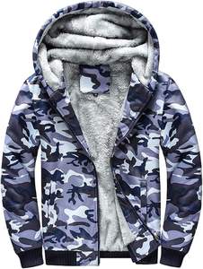 Sudaderas con capucha para hombre con cremallera, chaquetas cálidas de lana con cremallera completa para hombre, abrigos gruesos, chaqueta con capucha forrada de Sherpa de invierno de peso pesado - Product Image 3