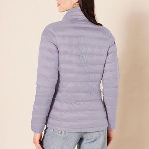 Chaqueta Acolchada Ligera para Mujer, Cuello Alto, Abrigo de Invierno Cálido, Chaqueta Acolchada Lavanda Elegante con Cremallera Completa - Product Image 6