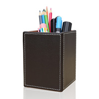 Support de pinceaux de maquillage de luxe en cuir PU, type sur pied, porte-stylo individuel pour fournitures de bureau