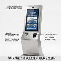 Distributeur automatique de billets biométrique avec reconnaissance faciale, borne de libre-service, paiement par QR code, carte IC, NFC, pièces de fabrication en tôle
