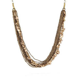 Conjunto de collar llamativo con cuentas de oro Urthn 1111604B-Collares con cuentas de moda - Product Image 1