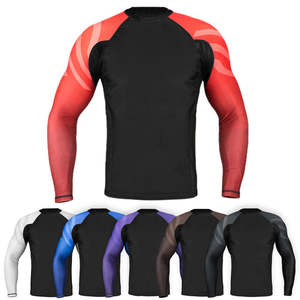 Custom Logo Jiujitsu Running Judo Workout Compression Shirt <b>BJJ</b> Ranked MMA Men Women <b>Rashguard</b> Long Sleeve 100% Polyester - Product Image 4