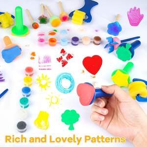 Bview Art 18 pièces couleur éponge brosse enfants peinture éponge brosse ensemble pour <span class=keywords><strong>dessin</strong></span> artisanat céramique bricolage - Product Image 4