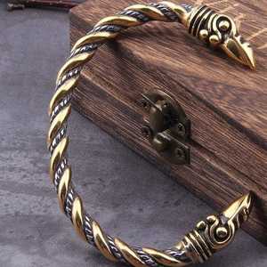 Bracelet d'armure en cuivre plaqué argent Viking Odin traditionnel nordique de haute qualité - Product Image 5