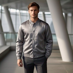 Men's High Street Style 100% Satin Nylon Polyester Varsity Bomber <b>Jacket</b> Winter <b>Canvas</b> <b>Jackets</b> High Quality - Product Image 3