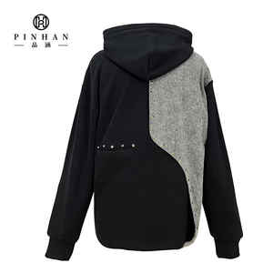 Custom Print Logo Solid 100% Cotton Split Joint Warm <b>Hooded</b> <b>Coat</b> Fashion Sweatshirts Pullover Streetwear Hoodie for <b>Winter</b> - Product Image 1