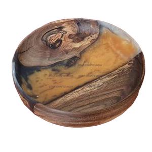 El mejor posavasos de resina de madera epoxi redondo cuadrado personalizado de alta calidad con juego de soporte para oficina y hogar de SCI - Product Image 1