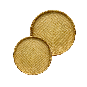 Plateau de service de fruits en bambou, jacinthe d'eau en rotin écologique, qualité supérieure pour la maison et le bureau, décoration murale - Product Image 1