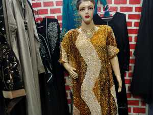 Vestido de noche árabe de Dubái, caftán marroquí de manga larga con cuentas, púrpura impresionante - Product Image 5