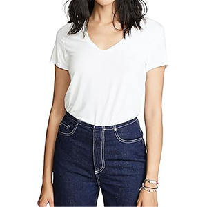 Camisetas ajustadas para mujer, venta al por mayor, ropa OEM a granel de alta calidad, camisetas de algodón 100% con gráfico impreso con letras de etiqueta privada para mujer - Product Image 1