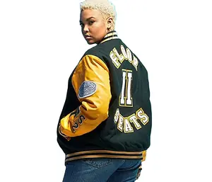 Diseño personalizado de lana fina cuerpo y cuero real manga Varsity chaqueta Letterman chaqueta al por mayor - Product Image 4