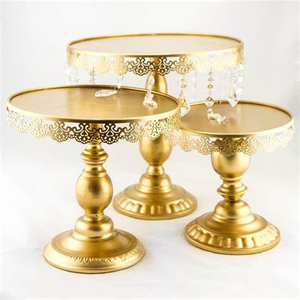 Hot Selling Best Quality Metal Round <b>Cake</b> <b>Stand</b> for Serving <b>Cake</b> for Home & Party Tabletop Decorate Set in 3 Pcs Crystal Design - Product Image 4