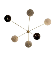 Lustre Sputnik Moderne du Milieu du Siècle à Six Lumières en Laiton, Dôme Araignée 48 Pouces, Luminaire de Plafond Rétro, Luminaire Suspendu Élégant pour la Décoration Intérieure