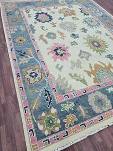 ชุดพรมพื้นที่สีสดใส5x8ดีไซน์แบบถักไหมพรมทำมือดีไซน์แอบสแตรกต์ทำด้วยมือหรูหราทันสมัย - Product Image 4