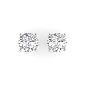 Boucles d'oreilles solitaires en or jaune 18 carats avec diamant - Product Image 1