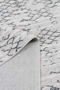 Tapis de couloir en velours bleu et blanc, lavable, 10 mm, géométrique, marocain, en polyester, antidérapant, Turquie, vente en gros, taille personnalisée, OEM, moderne - Product Image 4