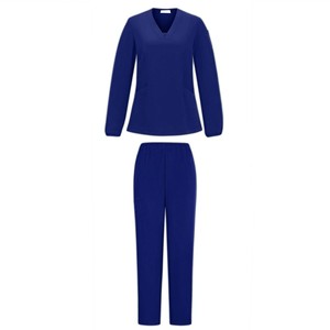 Hospital <b>Doctor</b> Uniform Extended Long Sleeve Medical Scrubs <b>Set</b> 100% Cotton Breathable Comfortable Unisex - Product Image 3