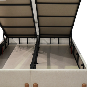 Base de Cama Nórdica de Lujo con Almacenamiento y Cabecero Tapizado, Estructura Moderna con Elevación, OEM Personalizable, Venta al por Mayor B2B, Duradera - Product Image 5