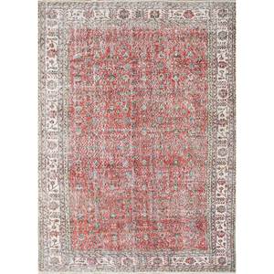 Alfombra de Lana Anudada a Mano de Gran Tamaño, Estilo Vintage, Pae-2699, con Patrón Floral Rojo y Naranja, para Sala de Estar, Pasillo, Habitación Juvenil - Product Image 1