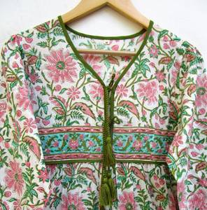 เดรสแมกซี่ลูกไม้แขนยาวลำลองสำหรับผู้หญิงไซส์ใหญ่พิเศษชุดใส่ไปชายหาดลายดอกไม้มีจีบยาวคลุมเข่า - Product Image 5