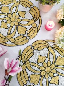 Latest Design Handmade Beaded <b>Placemat</b> <b>Yellow</b> Color Latest Design Handmade Beaded <b>Placemat</b> <b>Yellow</b> Color - Product Image 6