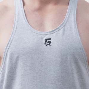 Camiseta Deportiva Informal para Gimnasio, Color Gris Jaspeado, 100% Algodón, Transpirable, Tejida, Talla XL, con Estampado de Color Sólido - Product Image 5