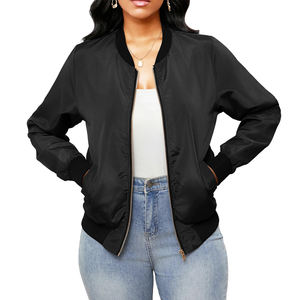 Chaquetas de bombardero de satén para mujer de moda de último estilo a la venta chaqueta de bombardero de satén para mujer cómoda y de moda - Product Image 6