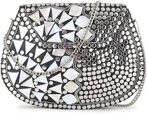 Pochette en mosaïque artisanale pour collection de mariée et de soirée, pochette en mosaïque artistique avec incrustations traditionnelles pour femmes - Product Image 2