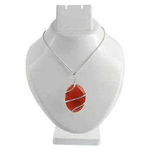 Collar de Piedras Preciosas de Ágata con Colgante Ovalado Envuelto en Jaspe Rojo, Pieza en Venta, Compre Collares al por Mayor de Amayra Crystals Export - Product Image 2