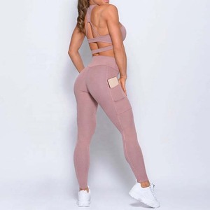 Custom Logo Sexy <b>Women</b> Gym Active Wear Custom Fitness Yoga Pants Sports Bra Set Workout <b>Leggings</b> and Crop Tops Suits Wholesale - Product Image 4