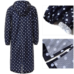 Dot Print Fashion Korean Style Adult Raincoat Travel Trench Rain Cover Woman Long Raincoat Waterproof Rain <b>Jacket</b> With Hood - Product Image 5