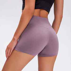 Shorts Deportivos de Cintura Alta, Transpirables y Sin Costuras, con Cierre Elástico en la Cintura, Diseño Sólido, Spandex/Nailon - Product Image 3