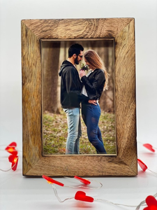 Marco de fotos de madera de mango rústico hecho a mano Marco DE FOTOS único para el Día de San Valentín Recuerdo personalizado con características creativas - Product Image 2