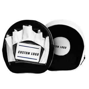 Guantes de Boxeo de Piel Blancos y Negros de Primera Calidad, Curvos, para Entrenamiento de Golpes, Ligeros, Duraderos y Reforzados - Product Image 1