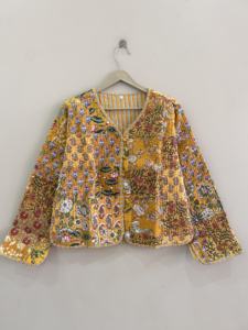 Chaqueta de Algodón Acolchada con Estampado Floral, Abrigo Reversible Estilo Bohemio - Product Image 2