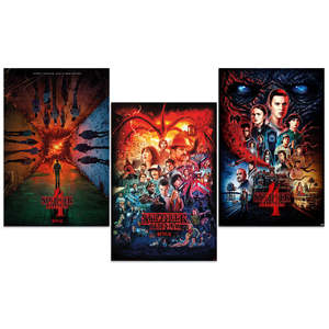 Modern Art-Style Stranger Things Season 4 <b>Poster</b> 3er-Set Made of Durable Paper for Wall Usage - Product Image 1