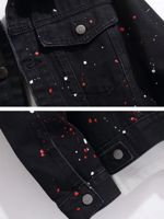 Chaqueta Vaquera Juvenil de Última Moda, Bordada Personalizada, con Revestimiento Lavado, Transpirable, Cortavientos, de Corte Holgado, con Degradado, para Hombre y Mujer