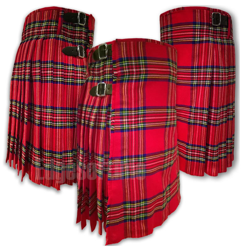 Faldas escocesas utilitarias para Hombre Falda Escocesa con Correas y Grandes Bolsillos Cargo Talla Grande Medieval Vintage Punk Gothic Vestido