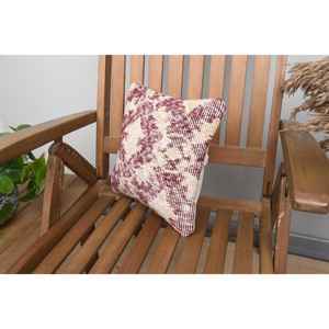 หมอนขนสัตว์ลายวินเทจสีเบจ Ikat โมเสก Paisley paneled grape 12X12นิ้วทอเทคนิคสไตล์ย้อนยุค - Product Image 3