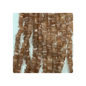 Cuentas de piedras preciosas de piedra lunar de melocotón de grado AAA +, forma de pepita Natural de 9-14mm, fabricación de joyas certificadas Premium - Product Image 5