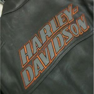 Eagle Biker desgastado Harley Davidson motocicleta moda chaqueta de cuero - Product Image 4