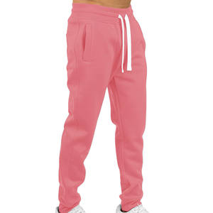 Pantalon ample de taille et de logo personnalisés pour hommes, jogging de couleur unie douloureuse, pantalon de survêtement droit confortable, tenue décontracté pour adultes - Product Image 2