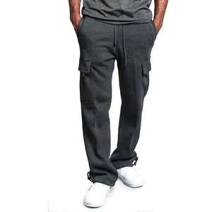 Pantalons cargo pour hommes, pantalons de survêtement en molleton pour l'automne et l'hiver, pantalons amples, salopettes multi-poches, streetwear hip-hop, pantalons cargo longs - Product Image 1