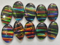 Opale noire de qualité supérieure AAA+ - Cabochon poli à la main - Double opale pour la fabrication de bijoux - Pierre précieuse noire Aural en vrac